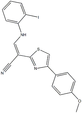 3-(2-iodoanilino)-2-[4-(4-methoxyphenyl)-1,3-thiazol-2-yl]acrylonitrile Struktur