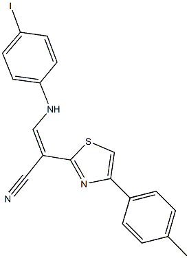 3-(4-iodoanilino)-2-[4-(4-methylphenyl)-1,3-thiazol-2-yl]acrylonitrile Struktur