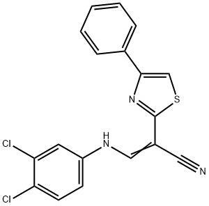 3-(3,4-dichloroanilino)-2-(4-phenyl-1,3-thiazol-2-yl)acrylonitrile Struktur