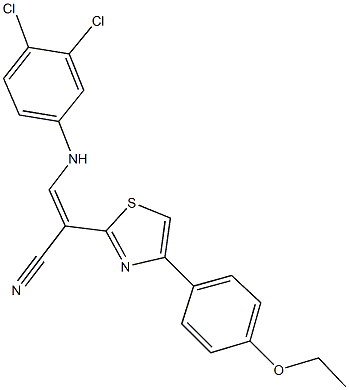 3-(3,4-dichloroanilino)-2-[4-(4-ethoxyphenyl)-1,3-thiazol-2-yl]acrylonitrile Struktur