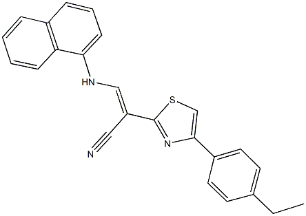 2-[4-(4-ethylphenyl)-1,3-thiazol-2-yl]-3-(1-naphthylamino)acrylonitrile Struktur