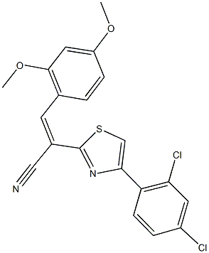 2-[4-(2,4-dichlorophenyl)-1,3-thiazol-2-yl]-3-(2,4-dimethoxyphenyl)acrylonitrile Struktur