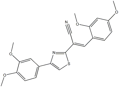 3-(2,4-dimethoxyphenyl)-2-[4-(3,4-dimethoxyphenyl)-1,3-thiazol-2-yl]acrylonitrile Struktur