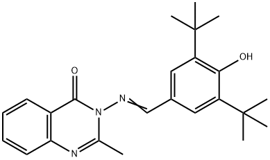 3-[(3,5-ditert-butyl-4-hydroxybenzylidene)amino]-2-methyl-4(3H)-quinazolinone Struktur