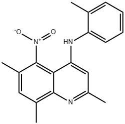 5-nitro-2,6,8-trimethyl-4-(2-toluidino)quinoline Struktur