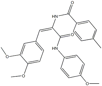 N-{2-(3,4-dimethoxyphenyl)-1-[(4-methoxyanilino)carbonyl]vinyl}-4-methylbenzamide Struktur