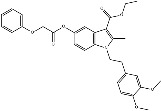 ethyl 1-[2-(3,4-dimethoxyphenyl)ethyl]-2-methyl-5-[(phenoxyacetyl)oxy]-1H-indole-3-carboxylate Struktur