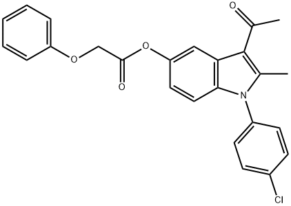 3-acetyl-1-(4-chlorophenyl)-2-methyl-1H-indol-5-yl phenoxyacetate Struktur