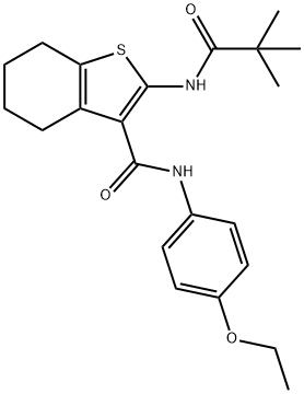 2-[(2,2-dimethylpropanoyl)amino]-N-(4-ethoxyphenyl)-4,5,6,7-tetrahydro-1-benzothiophene-3-carboxamide Struktur