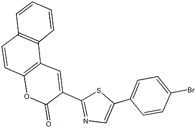 2-[5-(4-bromophenyl)-1,3-thiazol-2-yl]-3H-benzo[f]chromen-3-one Struktur