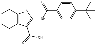 2-[(4-tert-butylbenzoyl)amino]-4,5,6,7-tetrahydro-1-benzothiophene-3-carboxylic acid Struktur