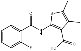 2-[(2-fluorobenzoyl)amino]-4,5-dimethyl-3-thiophenecarboxylic acid Struktur