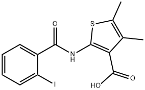 2-[(2-iodobenzoyl)amino]-4,5-dimethyl-3-thiophenecarboxylic acid Struktur