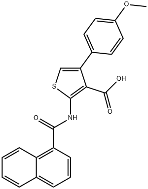 4-(4-methoxyphenyl)-2-(1-naphthoylamino)-3-thiophenecarboxylic acid Struktur