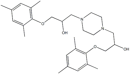 1-{4-[2-hydroxy-3-(mesityloxy)propyl]-1-piperazinyl}-3-(mesityloxy)-2-propanol Struktur