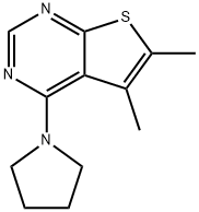 5,6-dimethyl-4-(1-pyrrolidinyl)thieno[2,3-d]pyrimidine Struktur