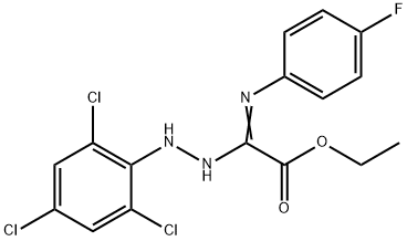 ethyl (4-fluoroanilino)[(2,4,6-trichlorophenyl)hydrazono]acetate Struktur