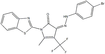 1-(1,3-benzothiazol-2-yl)-5-methyl-4-(trifluoromethyl)-1H-pyrrole-2,3-dione 3-[(4-bromophenyl)hydrazone] Struktur