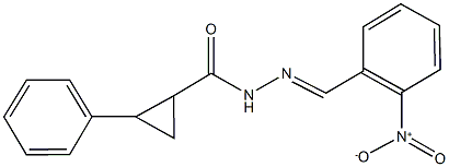 N'-{2-nitrobenzylidene}-2-phenylcyclopropanecarbohydrazide Struktur