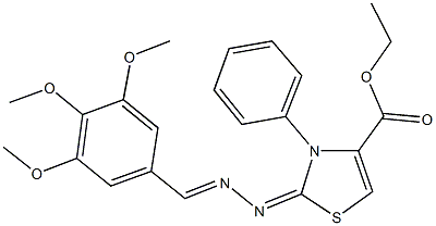 ethyl 3-phenyl-2-[(3,4,5-trimethoxybenzylidene)hydrazono]-2,3-dihydro-1,3-thiazole-4-carboxylate Struktur