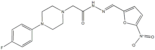 2-[4-(4-fluorophenyl)-1-piperazinyl]-N'-({5-nitro-2-furyl}methylene)acetohydrazide Struktur