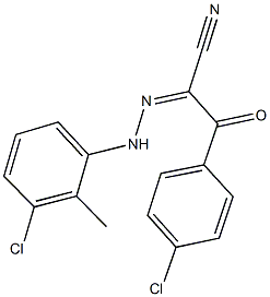 2-[(3-chloro-2-methylphenyl)hydrazono]-3-(4-chlorophenyl)-3-oxopropanenitrile Struktur