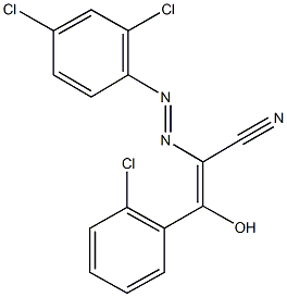 3-(2-chlorophenyl)-2-[(2,4-dichlorophenyl)diazenyl]-3-hydroxyacrylonitrile Struktur