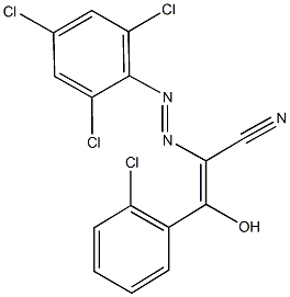 3-(2-chlorophenyl)-3-hydroxy-2-[(2,4,6-trichlorophenyl)diazenyl]acrylonitrile Struktur