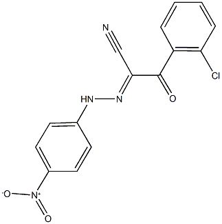 3-(2-chlorophenyl)-2-({4-nitrophenyl}hydrazono)-3-oxopropanenitrile Struktur