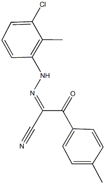 2-[(3-chloro-2-methylphenyl)hydrazono]-3-(4-methylphenyl)-3-oxopropanenitrile Struktur