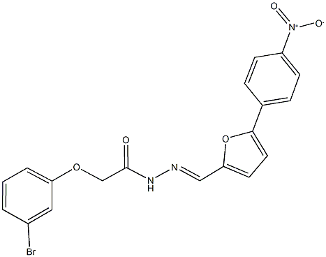 2-(3-bromophenoxy)-N'-[(5-{4-nitrophenyl}-2-furyl)methylene]acetohydrazide Struktur