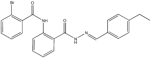 2-bromo-N-(2-{[2-(4-ethylbenzylidene)hydrazino]carbonyl}phenyl)benzamide Struktur