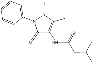 N-(1,5-dimethyl-3-oxo-2-phenyl-2,3-dihydro-1H-pyrazol-4-yl)-3-methylbutanamide Struktur