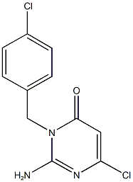 2-amino-6-chloro-3-(4-chlorobenzyl)-4(3H)-pyrimidinone Struktur