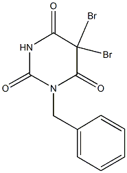 1-benzyl-5,5-dibromo-2,4,6(1H,3H,5H)-pyrimidinetrione Struktur