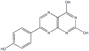 2,4-dihydroxy-7-(4-hydroxyphenyl)pteridine Struktur