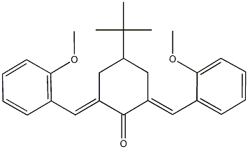 4-tert-butyl-2,6-bis(2-methoxybenzylidene)cyclohexanone Struktur