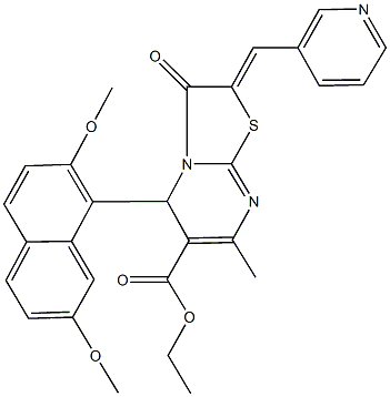 ethyl 5-(2,7-dimethoxy-1-naphthyl)-7-methyl-3-oxo-2-(3-pyridinylmethylene)-2,3-dihydro-5H-[1,3]thiazolo[3,2-a]pyrimidine-6-carboxylate Struktur