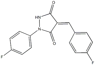 4-(4-fluorobenzylidene)-1-(4-fluorophenyl)-3,5-pyrazolidinedione Struktur