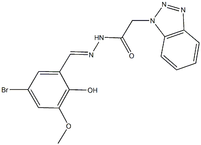 2-(1H-1,2,3-benzotriazol-1-yl)-N'-(5-bromo-2-hydroxy-3-methoxybenzylidene)acetohydrazide Struktur