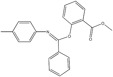 methyl 2-[[(4-methylphenyl)imino](phenyl)methoxy]benzoate Struktur