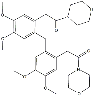 4-[(2-{4,5-dimethoxy-2-[2-(4-morpholinyl)-2-oxoethyl]benzyl}-4,5-dimethoxyphenyl)acetyl]morpholine Struktur