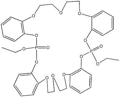 6,24-diethoxy-13,14,16,17,31,32,34,35-octahydrotetrabenzo[d,m,r,a_1_][1,3,6,9,12,15,17,20,23,26,2,16]decaoxadiphosphacyclooctacosine 6,24-dioxide Struktur