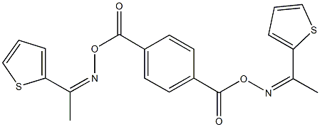 1-(2-thienyl)ethanone O-{4-[({[1-(2-thienyl)ethylidene]amino}oxy)carbonyl]benzoyl}oxime Struktur