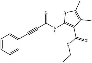 ethyl 4,5-dimethyl-2-[(3-phenyl-2-propynoyl)amino]-3-thiophenecarboxylate Struktur