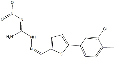 5-(3-chloro-4-methylphenyl)-2-furaldehyde [amino(hydroxy)oxidocarbohydrazonoyl]hydrazone Struktur