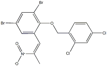 1,5-dibromo-2-[(2,4-dichlorobenzyl)oxy]-3-(2-nitro-1-propenyl)benzene Struktur