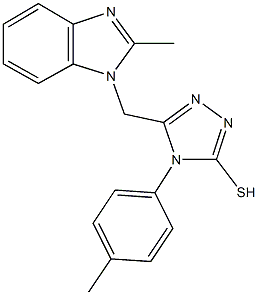 5-[(2-methyl-1H-benzimidazol-1-yl)methyl]-4-(4-methylphenyl)-4H-1,2,4-triazol-3-yl hydrosulfide Struktur