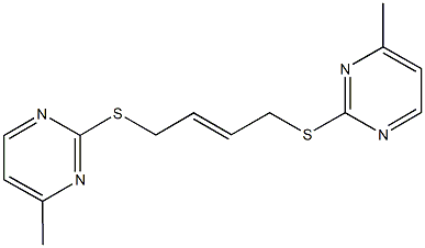 4-methyl-2-({4-[(4-methyl-2-pyrimidinyl)sulfanyl]-2-butenyl}sulfanyl)pyrimidine Struktur