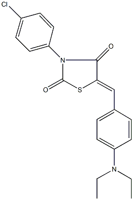 3-(4-chlorophenyl)-5-[4-(diethylamino)benzylidene]-1,3-thiazolidine-2,4-dione Struktur